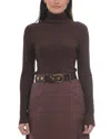 Point Turtleneck Top In Brown