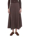 Point Twill Panel Skirt In Brown