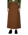 Point Twill Pocket Skirt In Brown
