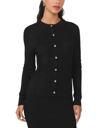 Point Twisted Cable Knit Cardigan In Black