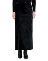 Point Velvet Straight Skirt In Black