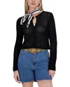 Point Wide Knit Cardigan In Black