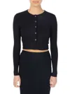 Point Women's Crop Button Cardigan In Black