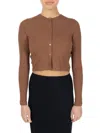 Point Women's Crop Button Cardigan In Chestnut