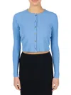 Point Women's Crop Button Cardigan In Denim