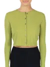 Point Women's Crop Button Cardigan In Spring Green