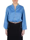 POINT WOMEN'S DROPPED SHOULDER CROPPED BOMBER JACKET