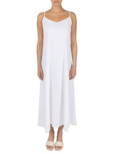 Point Women's Linen Blend Maxi Slip Dress In Off White