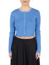 Point Women's Ribbed Crop Top In Denim