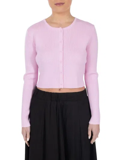 Point Women's Ribbed Crop Top In Light Pink