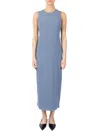 Point Women's Striped Maxi Sheath Dress In Navy Stripe