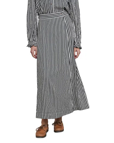 Point Wrap Maxi Skirt In Gray