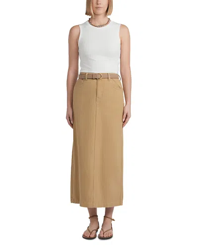Point X Hd Denim Maxi Skirt In Brown