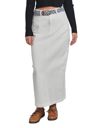 Point X Hd Denim Maxi Skirt In White