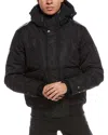 Point Zero Black Bomber Coated Taslan Coat In Black