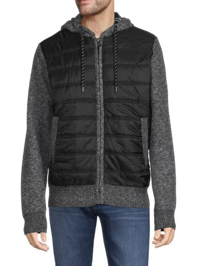 Point Zero By Maurice Benisti Men's Textured Puffer Jacket In Charcoal