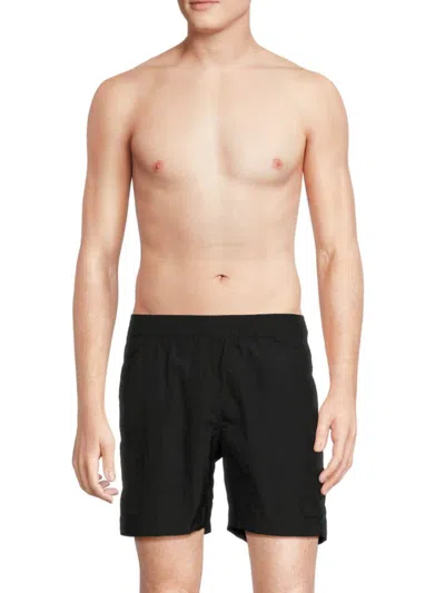 Point Zero By Maurice Benisti Men's Wrinkle Solid Swim Shorts In Black