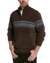 Point Zero Chenille 1/4-zip Mock Neck Sweater In Brown