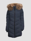 Point Zero Chevron Chic Parka In Navy