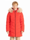 Point Zero Chevron Chic Parka In Red