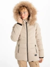 Point Zero Chevron Quilting Bomber In Almond