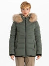 Point Zero Chevron Quilting Bomber In Moss
