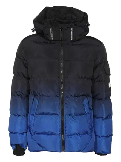 Point Zero Hooded Down Jacket In Blue