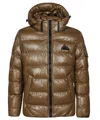 Point Zero Hooded Down Jacket In Brown