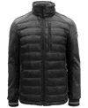 Point Zero Cut And Sew Textured Nylon Transitional Jacket In Black