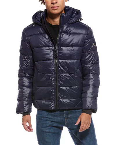Point Zero Midweight Puffer Coat In Blue