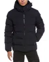 Point Zero Navy Puffer Coat In Black