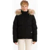 Point Zero Removable Hood & Fur Bomber In Black
