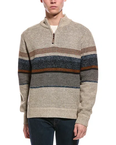 Point Zero Semi Fit 1/4-zip Mock Neck Sweater In Neutral