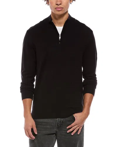 Point Zero Semi Fit 1/4-zip Mock Neck Sweater In Black