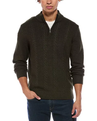 Point Zero Semi Fit 1/4-zip Mock Neck Sweater In Green