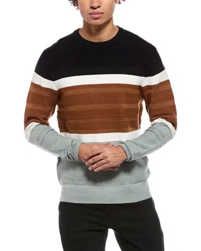 Point Zero Semi Fit Crewneck Sweater In Brown