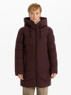 Point Zero Star-stitch Chic Long Puffer Jacket In Merlot