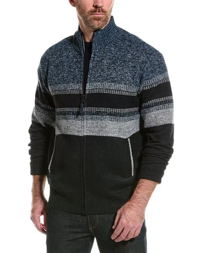 Point Zero Textured Knit Cardigan In Blue