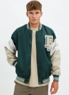 Point Zero Unisex Limited Edition Varsity Jacket In Green