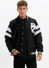 Point Zero Unisex Limited Edition Varsity Jacket In Black