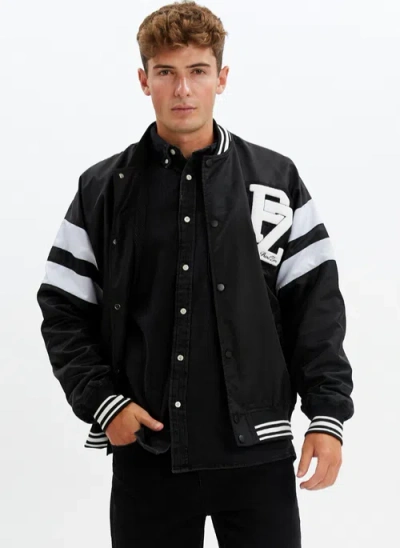 Point Zero Unisex Limited Edition Varsity Jacket In Black