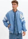 Point Zero Unisex Limited Edition Varsity Jacket In Blue