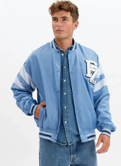 Point Zero Unisex Limited Edition Varsity Jacket In Blue