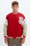 Point Zero Unisex Limited Edition Varsity Jacket In Red