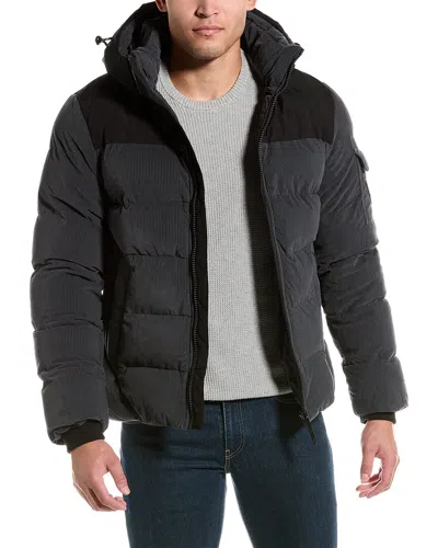 Point Zero Wide Wales Cord Puffer Jacket In Grey