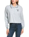 Point Zip Polo Shirt In Gray