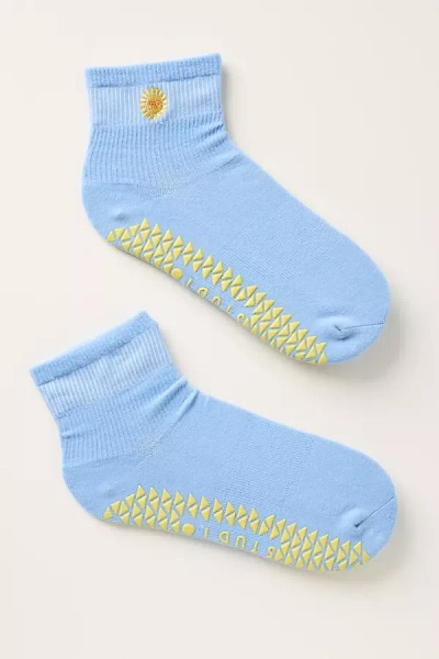 Pointe Studio Sunny Ankle Grip Socks In Blue