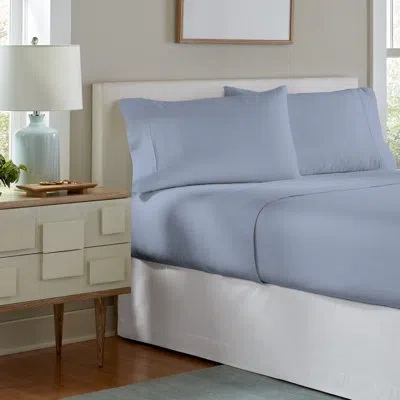 Pointehaven 170 Gsm 100% Cotton Flannel Deep Pocket Sheet Set In Blue