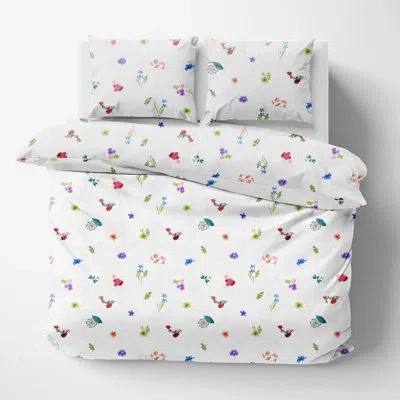 Pointehaven 180 Gsm Brushed Cotton Flannel Duvet Sets Floral Bouquet In Bouquet Floral