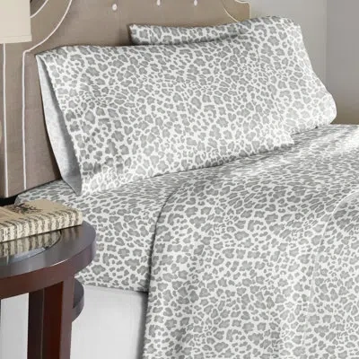 Pointehaven 180 Gsm Cotton Flannel Cotton Flannel Duvet Cover Set In Gray